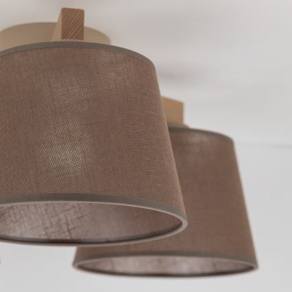 Brilagi - Stropni luster LATTE SABIA 3xE27/60W/230V borovina/smeđa