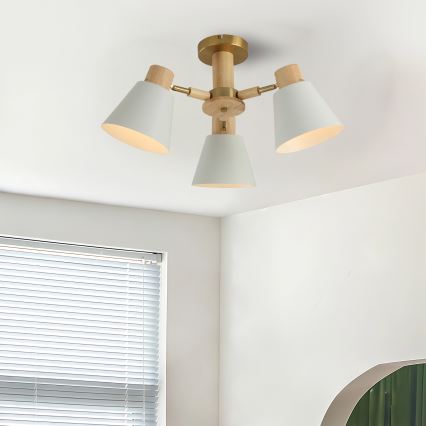 Brilagi - Stropni luster LUND WOOD 3xE27/40W/230V promjer 50 cm kaučukovo drvo