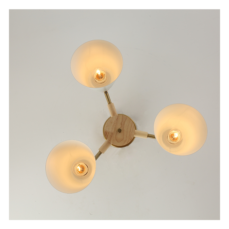 Brilagi - Stropni luster LUND WOOD 3xE27/40W/230V promjer 50 cm kaučukovo drvo