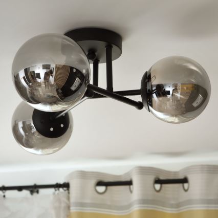 Brilagi - Stropni luster MALIVA 3xE14/15W/230V crna/zadimljena