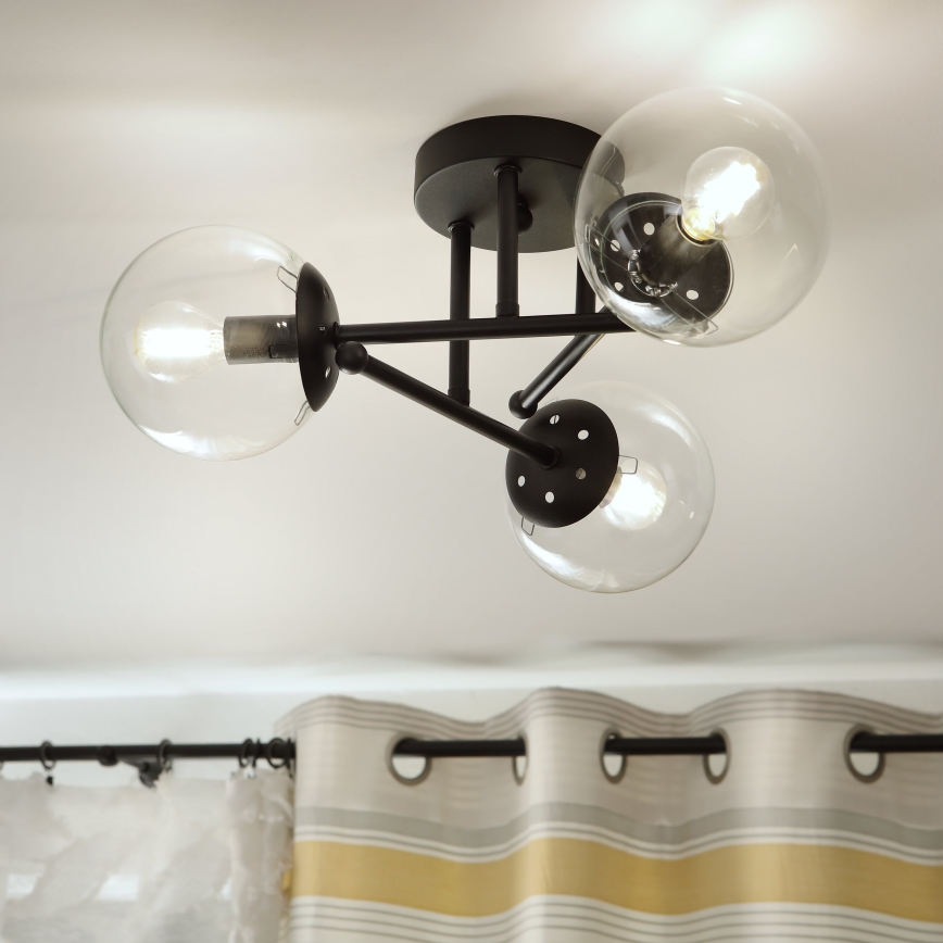 Brilagi - Stropni luster MALIVA 3xE14/15W/230V crni/proziran