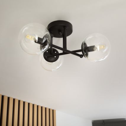 Brilagi - Stropni luster MALIVA 3xE14/15W/230V crni/proziran