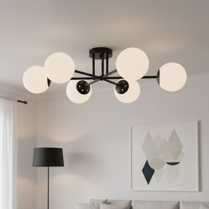 Brilagi - Stropni luster MALIVA 6xE14/15W/230V crna/bijela