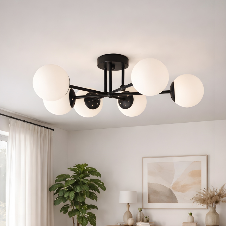 Brilagi - Stropni luster MALIVA 6xE14/15W/230V crna/bijela