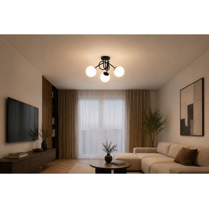 Brilagi - Stropni luster MILO 3xE27/60W/230V crna
