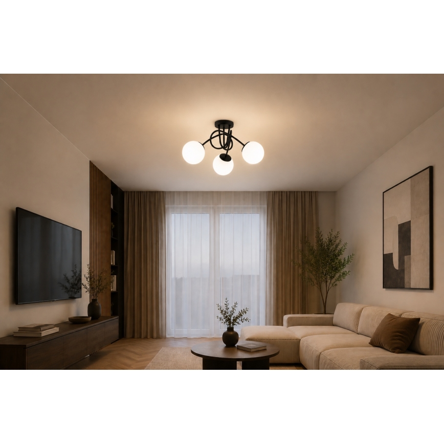 Brilagi - Stropni luster MILO 3xE27/60W/230V crna