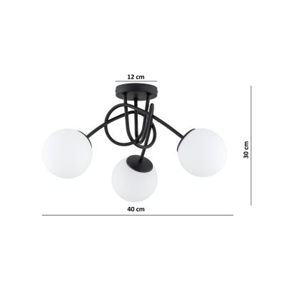 Brilagi - Stropni luster MILO 3xE27/60W/230V crna