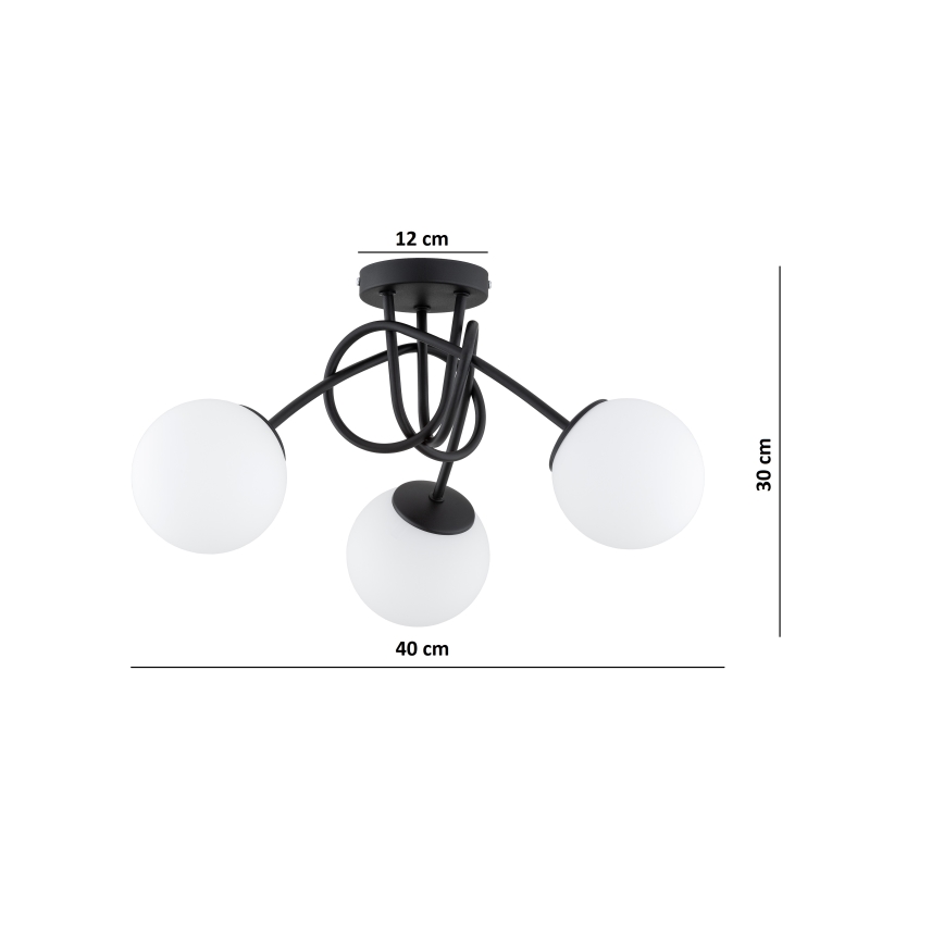 Brilagi - Stropni luster MILO 3xE27/60W/230V crna