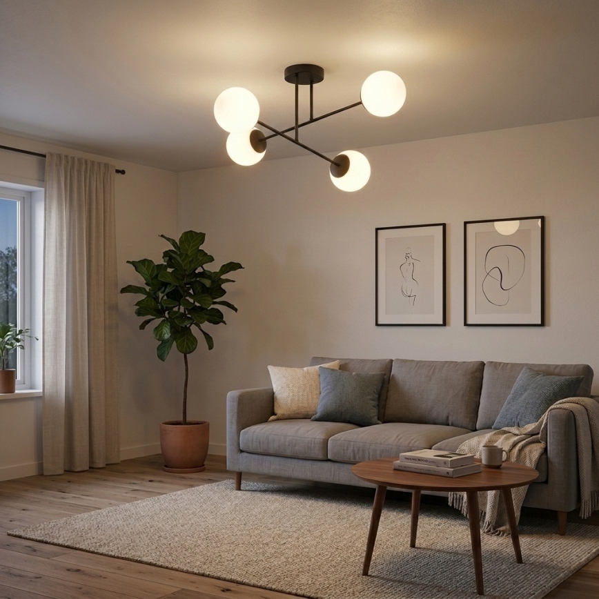 Brilagi - Stropni luster MILO 4xE27/60W/230V crni
