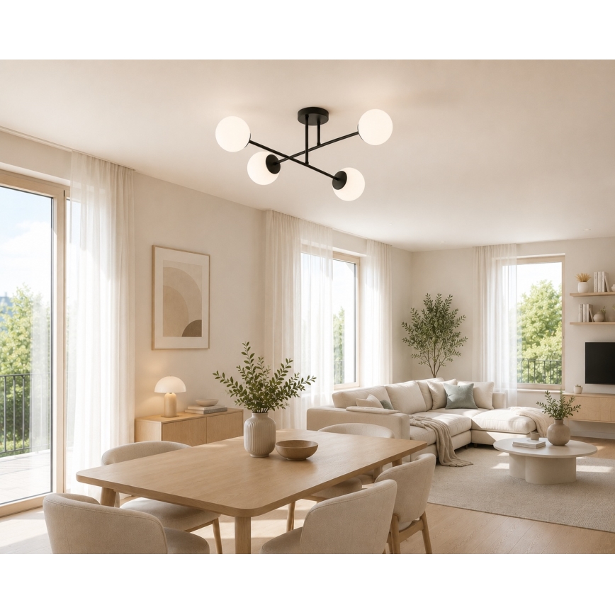 Brilagi - Stropni luster MILO 4xE27/60W/230V crni