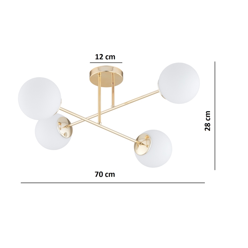 Brilagi - Stropni luster MILO 4xE27/60W/230V zlatni