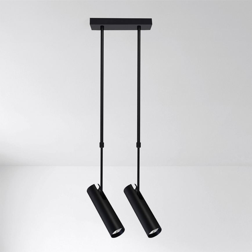 Brilagi - Stropni luster na štapu SELE 2xGU10/30W/230V crni