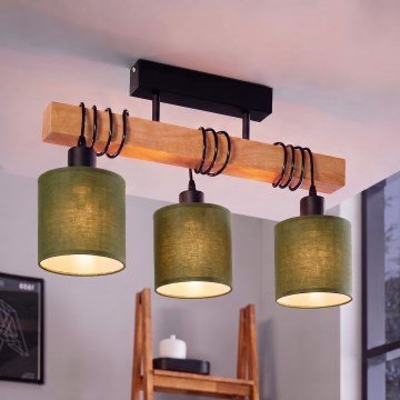 Brilagi - Stropni luster NUBILA 3xE27/60W/230V borovina/zelena