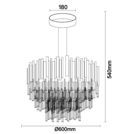 Brilagi - Stropni luster PLAZA 9×E14/40W/230V Ø 60 cm