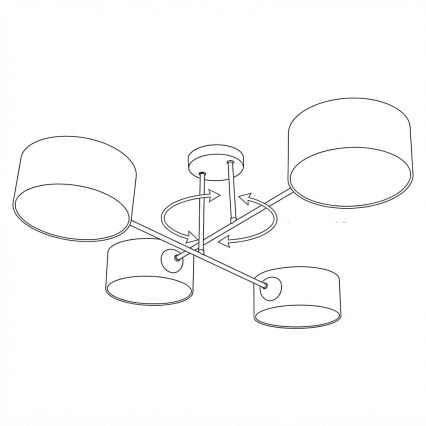 Brilagi - Stropni luster VIRGO 4xE14/40W/230V krem/zlatni