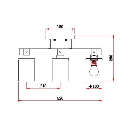 Brilagi - Stropni luster VISTA 3xE27/60W/230V hrast