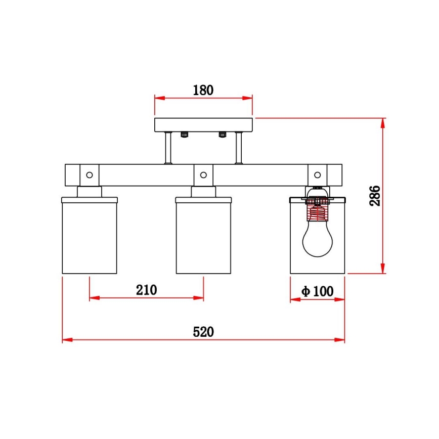 Brilagi - Stropni luster VISTA 3xE27/60W/230V hrast