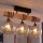 Brilagi - Stropni luster WOOD GLASS 3xE27/60W/230V borovina/crna/dimljeno smeđa