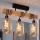 Brilagi - Stropni luster WOOD GLASS 3xE27/60W/230V borovina/crna/dimno-smeđa