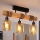 Brilagi - Stropni luster WOOD GLASS 3xE27/60W/230V borovina/crna/zadimljeno smeđa