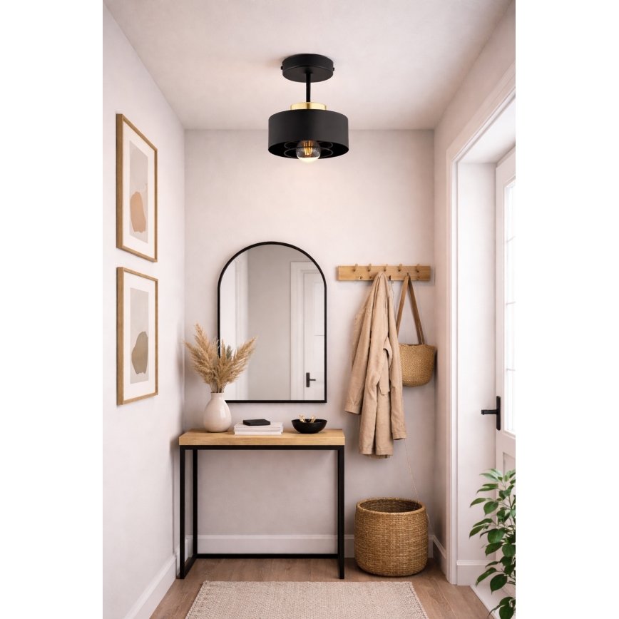 Brilagi - Stropni luster za površinsku montažu SPRING 1xE27/60W/230V crno/zlatni