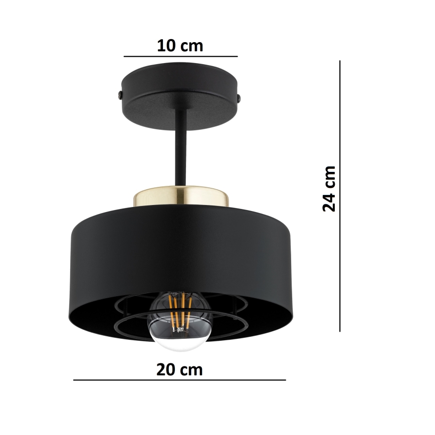 Brilagi - Stropni luster za površinsku montažu SPRING 1xE27/60W/230V crno/zlatni