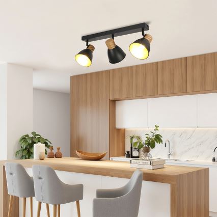 Brilagi - Stropni reflektor ODENSE 3xE14/10W/230V drvo/crna