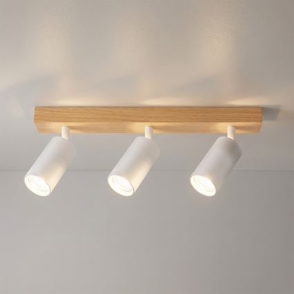 Brilagi - Stropni reflektor SELE 3xGU10/30W/230V bijela/dekor hrasta