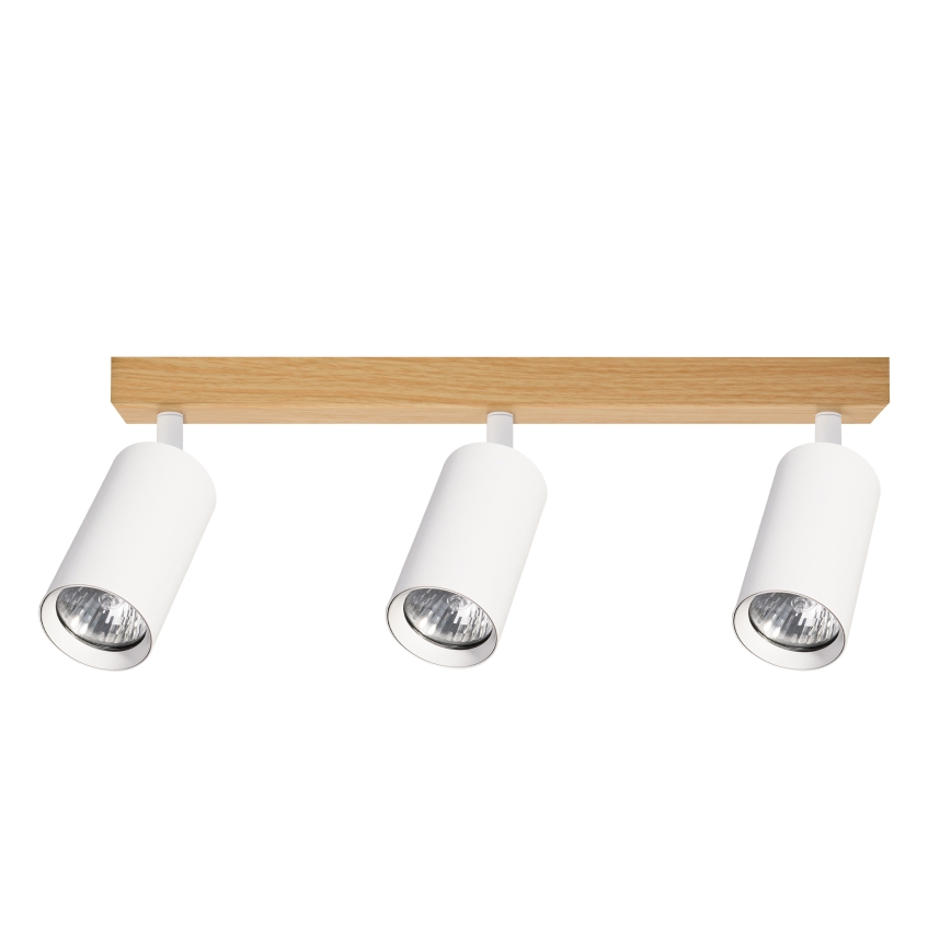Brilagi - Stropni reflektor SELE 3xGU10/30W/230V bijela/dekor hrasta