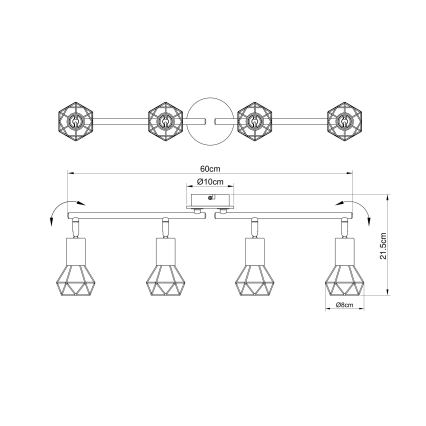 Brilagi - Stropni spot CAGE 4xE14/40W/230V