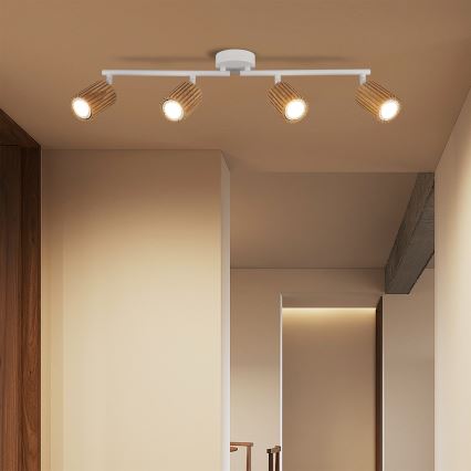 Brilagi - Stropni spot MODERN WOOD 4xGU10/8W/230V drvo/bijela