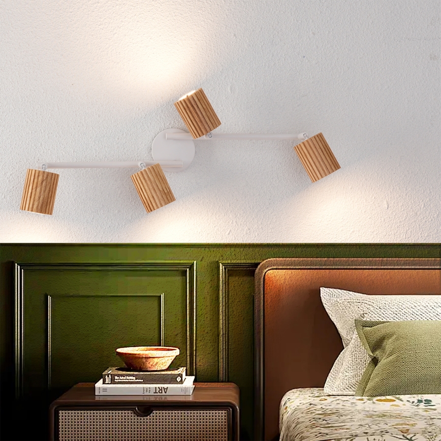 Brilagi - Stropni spot MODERN WOOD 4xGU10/8W/230V drvo/bijela