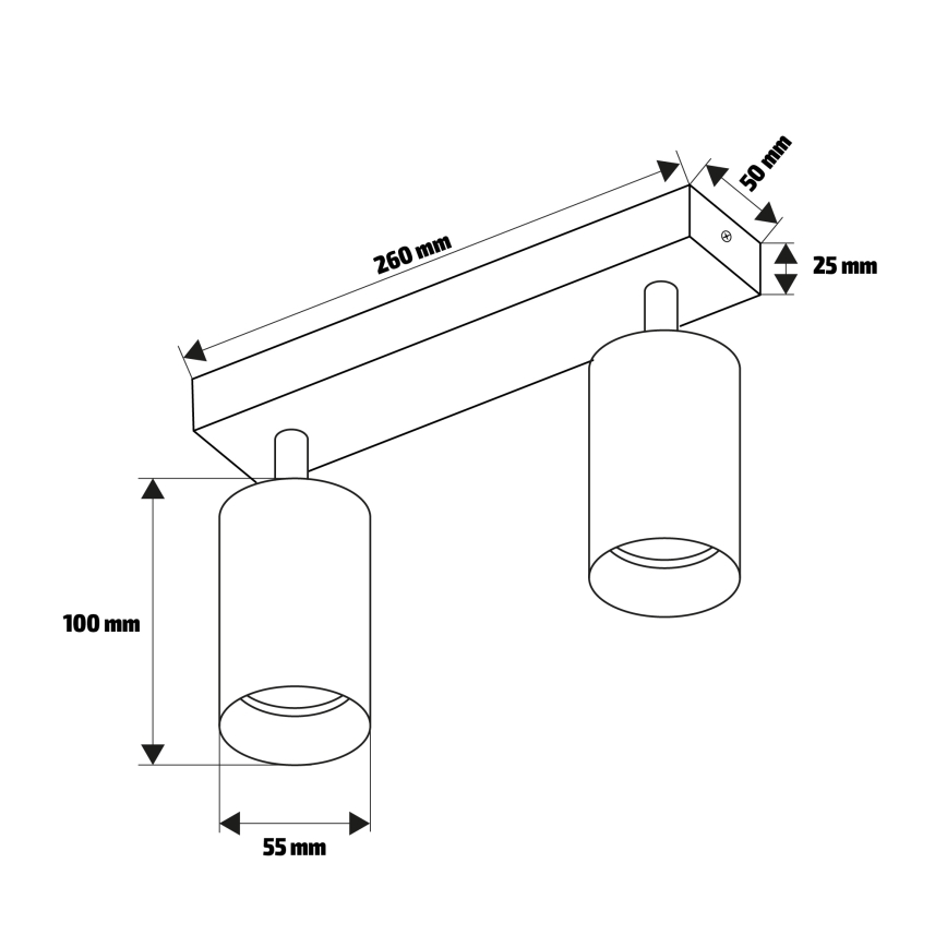 Brilagi - Stropni spot SELE DIAMANT 2xGU10/30W/230V bijela