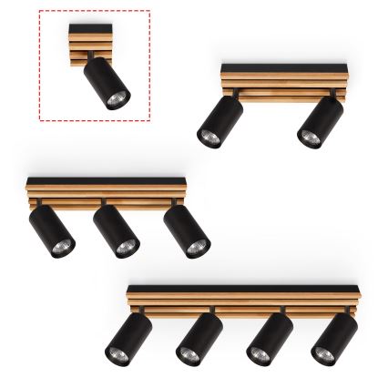 Brilagi - Stropni spot SELE WOOD 1xGU10/30W/230V crna/drvo