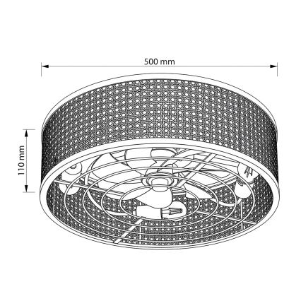 Brilagi - stropni ventilator 4xE27/40W/230V, Ø 50 cm, bambus, s daljinskim upravljačem