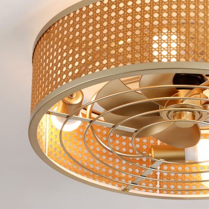 Brilagi - Stropni ventilator 4xE27/40W/230V Ø 50 cm bambus + daljinsko upravljanje