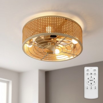 Brilagi - stropni ventilator 4xE27/40W/230V, Ø 50 cm, bambus, s daljinskim upravljačem