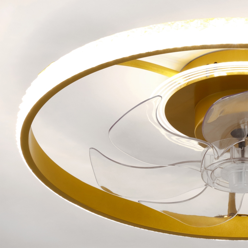 Brilagi - LED prigušiv stropni ventilator LED/66W/230V 3000-6500K Ø 55 cm bijela/zlatna + daljinski upravljač