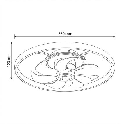 Brilagi - LED prigušiv stropni ventilator LED/66W/230V 3000-6500K Ø 55 cm bijela/zlatna + daljinski upravljač