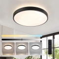 Brilagi - Stropno LED svjetlo s mogućnošću prigušivanja GLASS POOL DOUBLE LED/48W/230V 3000-6000K 40 cm crne boje + daljinski upravljač