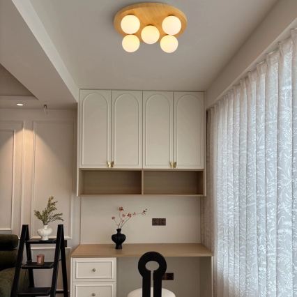 Brilagi - Stropno svjetlo LUND WOOD, 5x G9 (9W), 230 V, promjer 40 cm, drvo