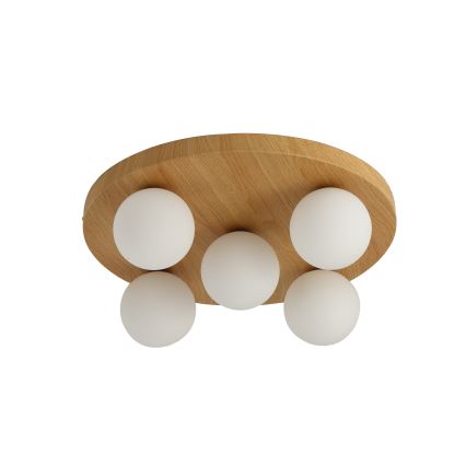 Brilagi - Stropno svjetlo LUND WOOD, 5x G9 (9W), 230 V, promjer 40 cm, drvo