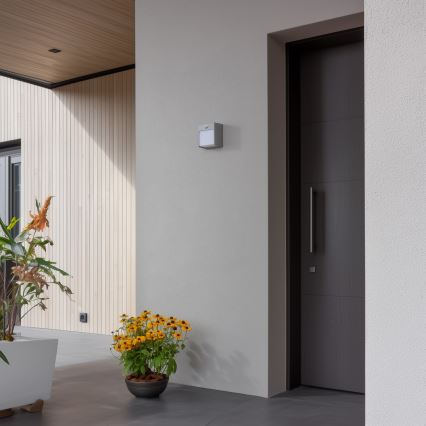 Brilagi - LED vanjsko zidno svjetlo sa senzorom TERNI LED/12W/230V siva IP44