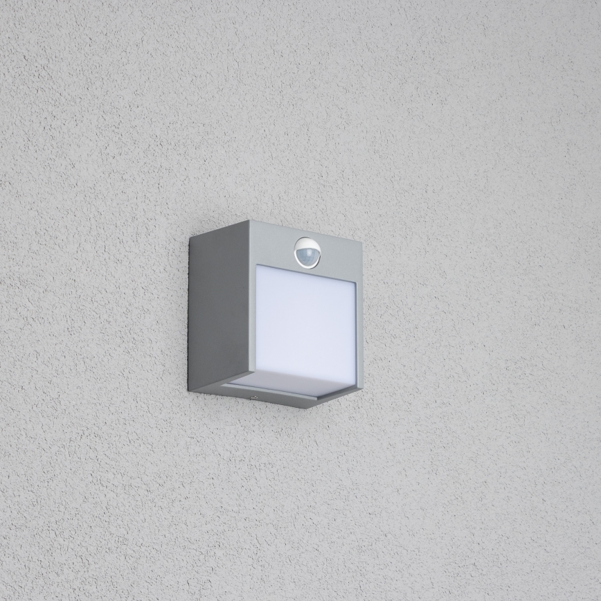 Brilagi - LED vanjsko zidno svjetlo sa senzorom TERNI LED/12W/230V siva IP44