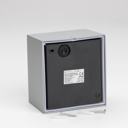 Brilagi - LED vanjsko zidno svjetlo sa senzorom TERNI LED/12W/230V siva IP44