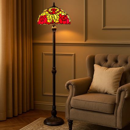 Brilagi - Tiffany dekorativna podna lampa GARLAN 2xE27/60W/230V