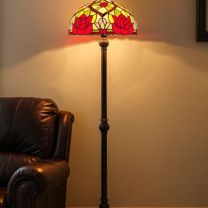 Brilagi - Tiffany dekorativna podna lampa GARLAN 2xE27/60W/230V