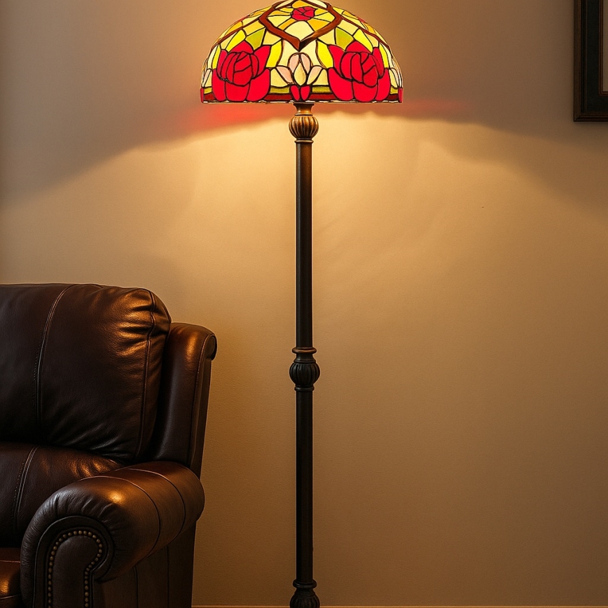 Brilagi - Tiffany dekorativna podna lampa GARLAN 2xE27/60W/230V