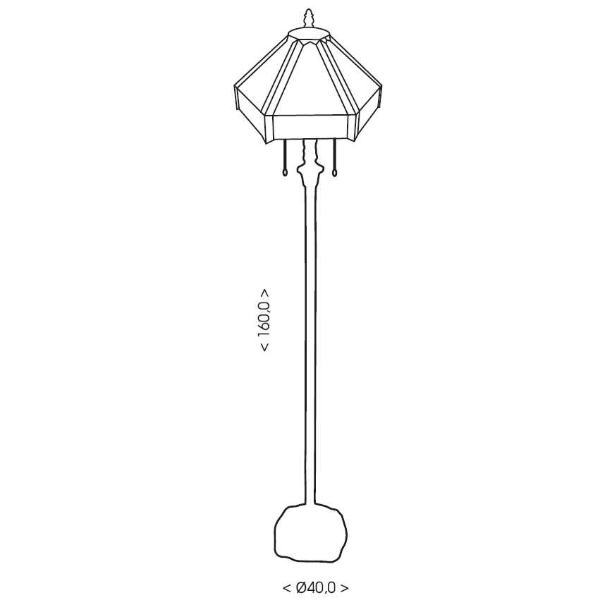 BRILAGI - Tiffany vitražna podna lampa EMERALD 2xE27/60W/230V