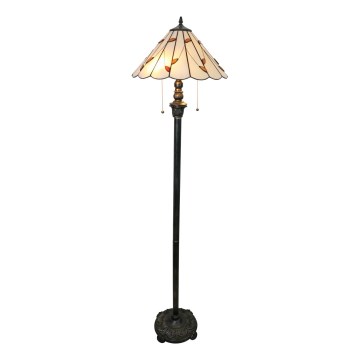 Brilagi - Tiffany vitražna podna lampa FOLIA 2xE27/60W/230V
